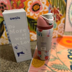 Owala Pink and Green Water Bottle